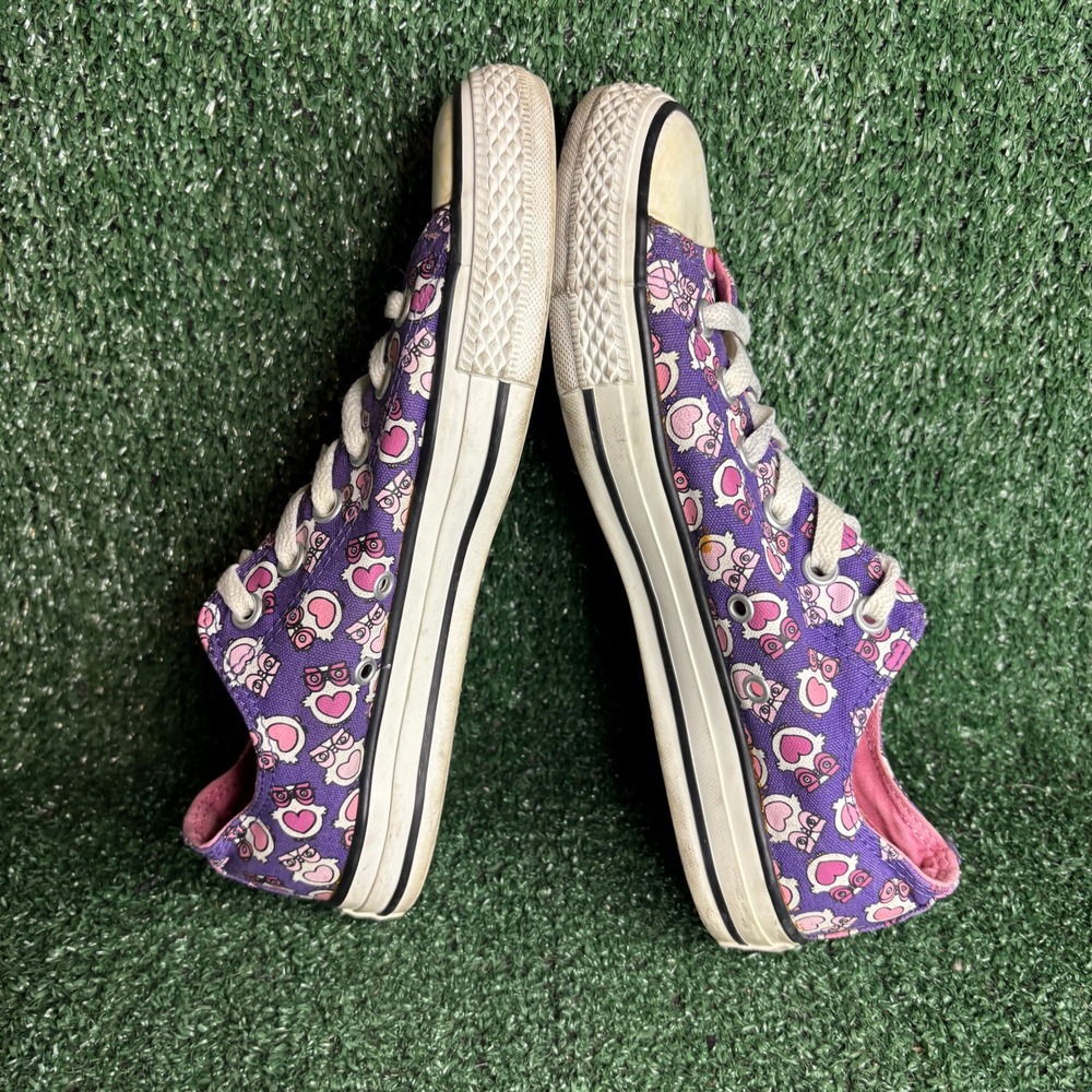 Converse Chuck Taylor All Star Owl Print Canvas Low Top Sneakers Purple Womens 9 - Picture 6 of 9